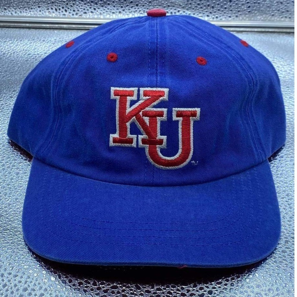 VTG Kansas Jayhawks Hat Mens 7‎ Blue Deadstock Fitted Cap Zephyr Graf-X